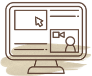 Ikonka obrazująca platformy, na których odbywają się zajęcia online