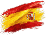 Flaga Hiszpanii, powiewająca, z herbem