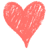 Ilustracja przedstawiająca odręcznie rysowane czerwone serce